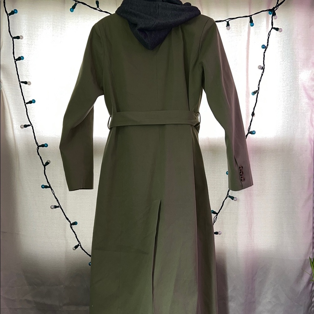 7 For All Mankind Olive Trench Coat - Picture 2 of 7